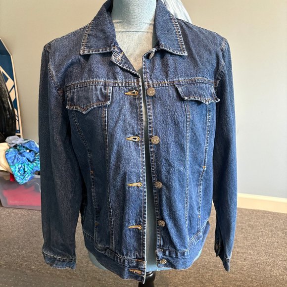BILL BLASS LADIES SIZE M DENIM JACKET BLUE JEAN JACKET - Picture 1 of 4